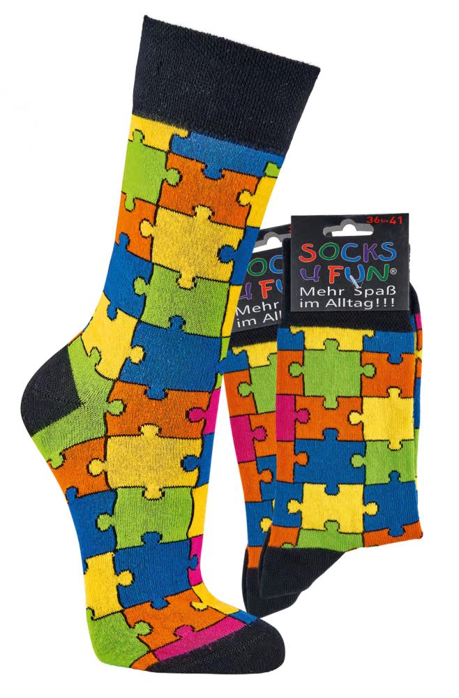 2-PACK Colored Puzzle Socks