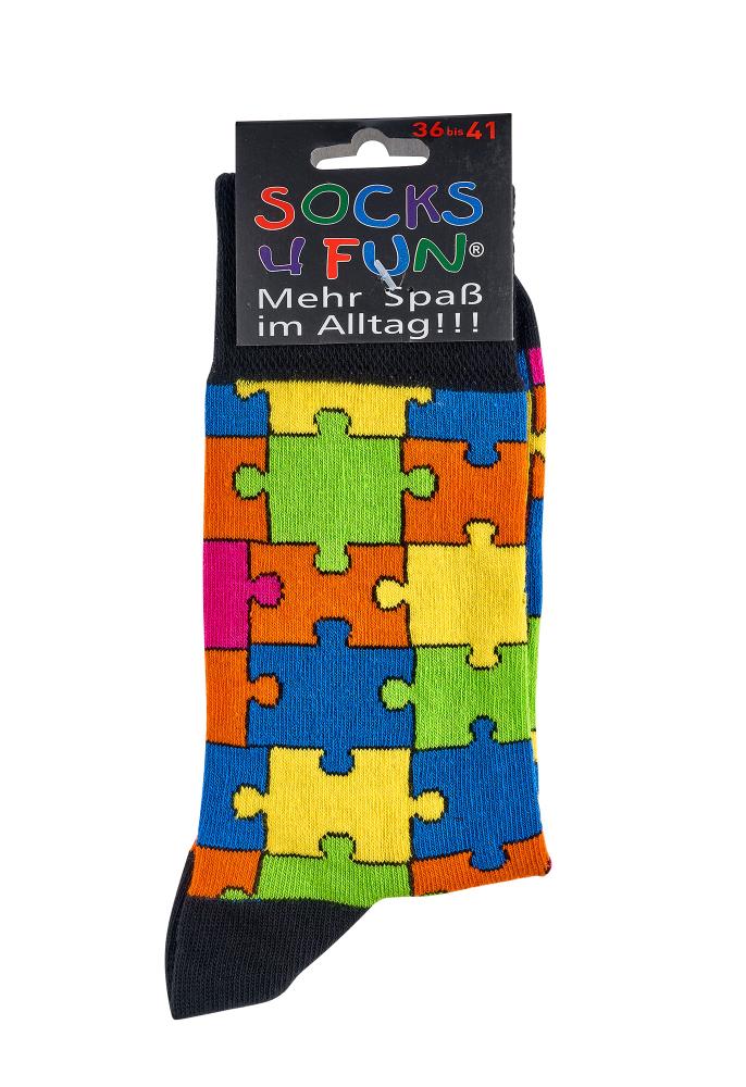 2-PACK Colored Puzzle Socks