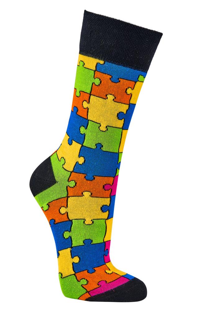 2-PACK Colored Puzzle Socks